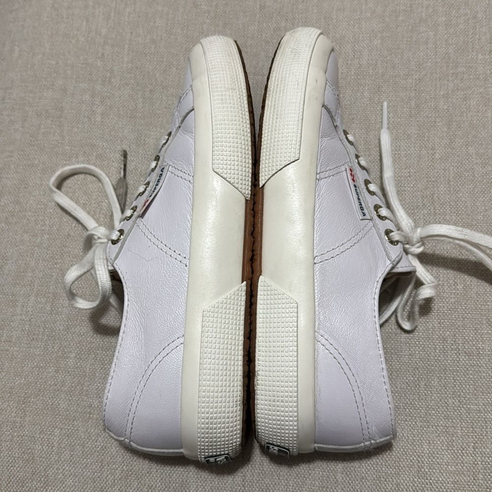 Superga All Leather 2750 Cantu Sneakers-Sz Euro Sz 35-Ice White-EUC - Picture 8 of 16